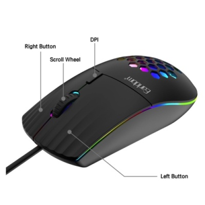 мишка дротова earldom et-km5 rgb (type-c) black 