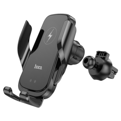 Автотримач Hoco CA202 Plus Automatic Clamping Wireless 15w (Чорно-Сірий)
