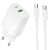Мережевий Зарядний Пристрій Borofone BAS76A 1USB/18W/QC3.0 + 1Type-C/30W/PD + (Type-C - Type-C) (Білий) мережевий зарядний пристрій borofone bas76a 1usb/18w/qc3.0 + 1type-c/30w/pd + (type-c - type-c) (білий)