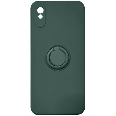 Купить силіконовий чохол soft silicone casevsmagnet ring для xiaomi redmi 9a - dark green онлайн