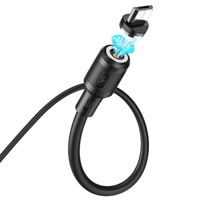 кабель hoco x52 sereno magnetic usb - microusb 2.4a/1m (чорний) 