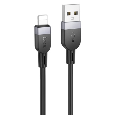 кабель hoco x109 silicone usb - lightning 2.4a/2m (чорний) 