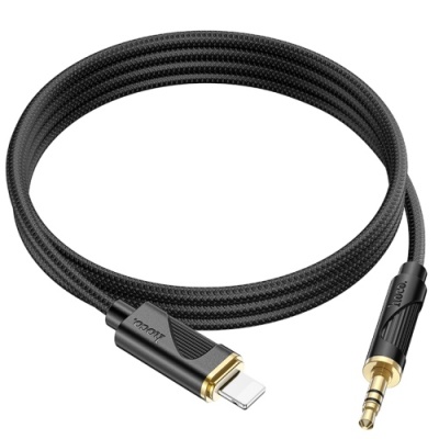 кабель aux hoco upa30 3.5mm(male) - lightning(male) 1m (чорний) 