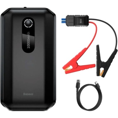 пусковий пристрій бустер додаткова батарея power bank baseus cgnl020101 air car jump starter 10000 mah (чорний) 
