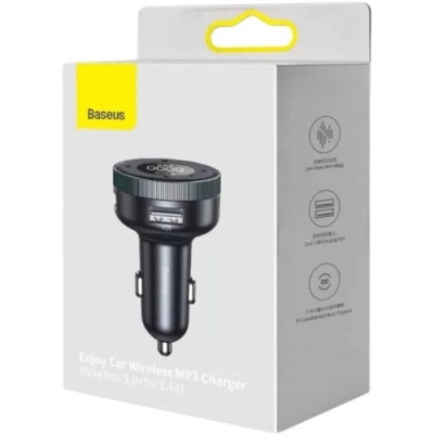 FM Модулятор Baseus (CCLH-01) Enjoy MP3/Charger 3.4A/17W (Чорний)