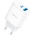 мережевий зарядний пристрій hoco c105a 1usb/18w/qc3.0 + 1type-c/20w/pd (білий) 