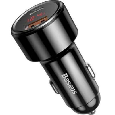 Автомобільний Зарядний Пристрій Baseus Magic Series PPS Pdout LCD (CCMLC20C-01) 1USB/QC3.0 + 1Type-C/45W/PD/QC4.0+ (Black)