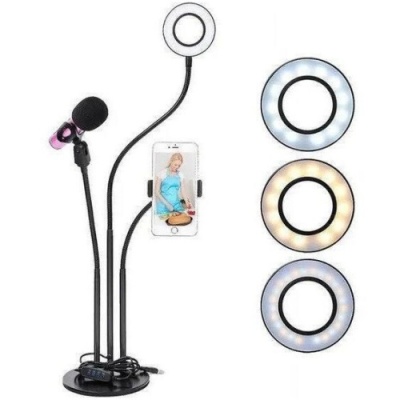 кільцева лампа fill light 3in1 9см настільна (чорний) 