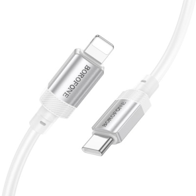 кабель borofone bx108 silicone type-c - lightning 27w/1m (білий) 