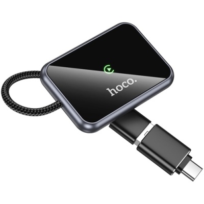 Адаптер бездротовий автомобільний Hoco HU1 CarPlay/Android Auto - USB/ Type-C (сірий)