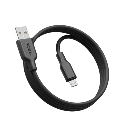 кабель ridea rc-m114 soft silico usb - microusb 3a/1m (чорний) 