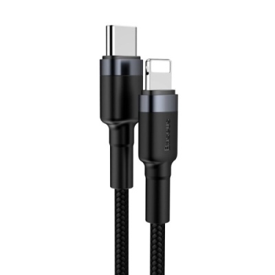 кабель baseus cafule (pd) type-c - lightning 20w/1m (catlklf-g1) (black) 