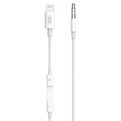 кабель aux xo nbr192a lightning male + 3.5 (male) 1m (білий) 