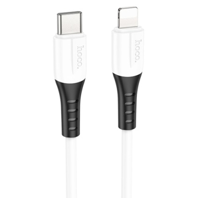 кабель hoco x82 silicone type-c - lightning 20w 3a/1m (білий) 