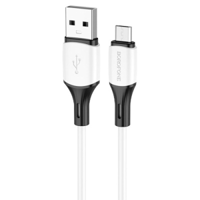 кабель borofone bx79 silicone usb - microusb 2.4a/1m (білий) 