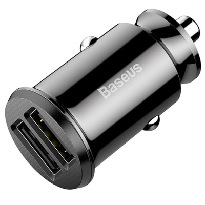 Автомобільний Зарядний Пристрій Baseus Grain Metal (CCALL-ML01) 2USB/3.1A (Black)
