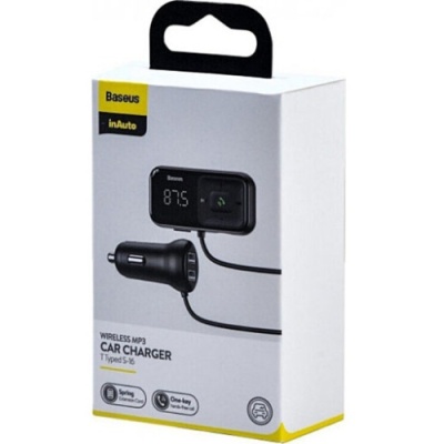 FM Модулятор Baseus (CCMT000201) T Shaped S-16 2USB (Чорний)