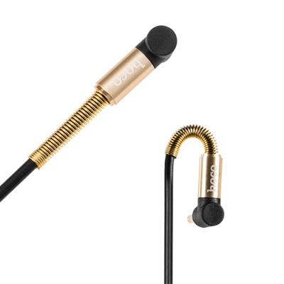 кабель aux hoco upa02 spring audio 1m (чорний) 