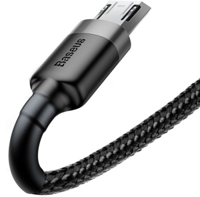 кабель baseus cafule usb - microusb 2.4a/0.5m (camklf-ag1) (black-grey) 
