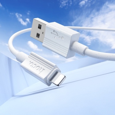 кабель hoco x107 usb - lightning 2.4a/1m (білий) 