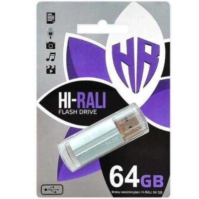 usb флеш-накопичувач hi-rali corsair 64gb (сталевий) 