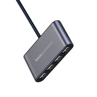usb hub hoco hb3 4usb (сірий) 