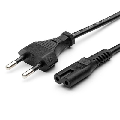 кабель живлення від 220v для колонок та радіо (чорний) 1.2m 