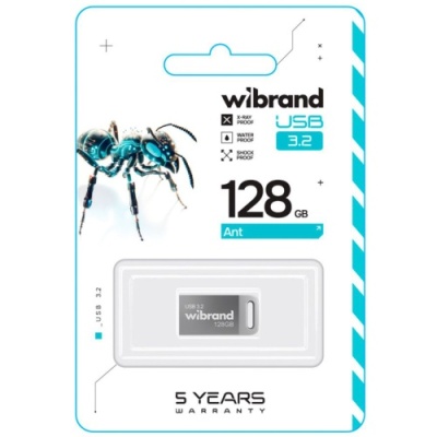 usb флеш-накопичувач wibrand 128gb 3.2 ant gen1 (срібло) 