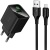Мережевий Зарядний Пристрій Hoco CS81A 1USB/18W/QC3.0 + (USB - MicroUSB) (Чорний) мережевий зарядний пристрій hoco cs81a 1usb/18w/qc3.0 + (usb - microusb) (чорний)