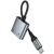 перехідник hoco upa34 type-c - type-c power + jack 3.5 (сірий) 