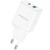 мережевий зарядний пристрій borofone bn7 1usb/18w/qc3.0 + 1type-c/20w/pd (бiлий) 
