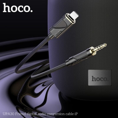 кабель aux hoco upa30 3.5mm(male) - lightning(male) 1m (чорний) 
