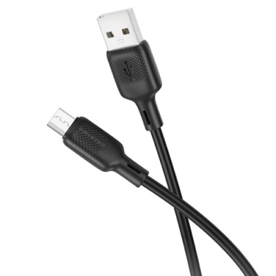 кабель borofone bx113 silicone usb - microusb 2.4a/1m (чорний) 