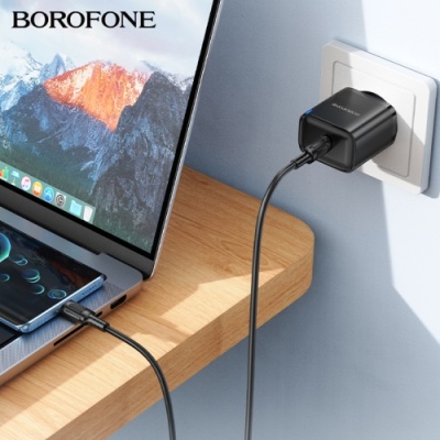 мережевий зарядний пристрій borofone ba84a 1type-c/30w/pd (чорний) 