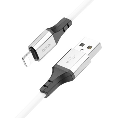 кабель hoco x86 silicone usb - lightning 2.4a/1m (білий) 
