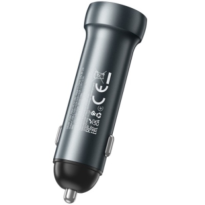 Автомобільний Зарядний Пристрій Hoco Z54A PD30W+QC3.0 (1USB/1Type-C) (сірий)