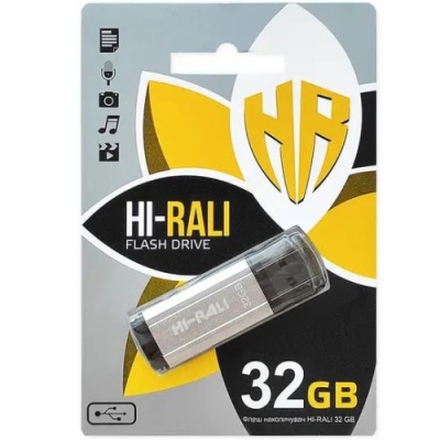 usb флеш-накопичувач hi-rali stark 32gb (сталевий) 