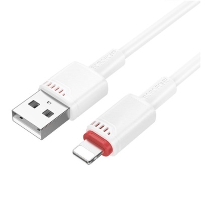 кабель borofone bx110 usb - lightning 2.4a/1м (білий) 