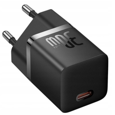мережевий зарядний пристрій baseus gan5 (ccgn070401) 1type-c/30w/pd (чорний) 
