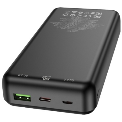 додаткова батарея power bank hoco j87a pd20w+qc3.0 20000 mah (чорний) 