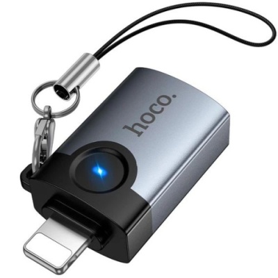 перехідник otg hoco ua46 lightning - usb2.0 (46pc) (сірий) 