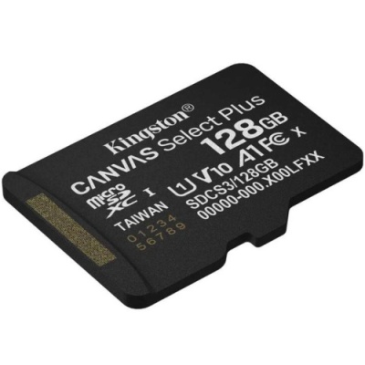 карта пам'яті microsdxc (uhs-1) kingston canvas select plus gen3 128gb class 10 а1 (r-150mb/s) 