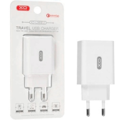 мережевий зарядний пристрій xo l36 1usb/18w/qc3.0 (бiлий) 