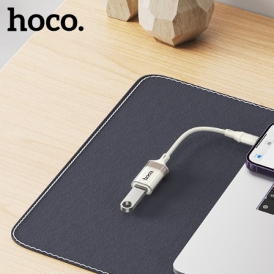 перехідник otg hoco ua39 lightning - usb (білий apricot) 