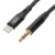 кабель aux xo nbr155a 3.5mm(male) - lightning(male) 1m (чорний) 