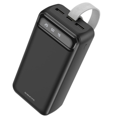 додаткова батарея power bank borofone bj14b 30000 mah + led lamp (чорний) 