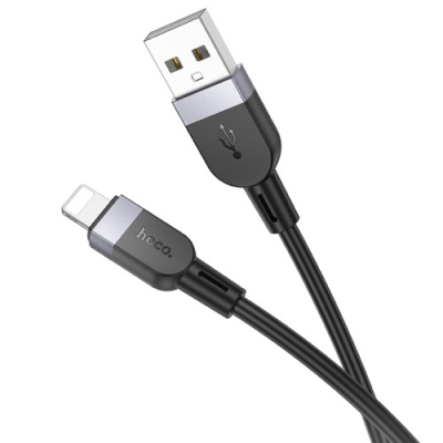кабель hoco x109 silicone usb - lightning 2.4a/2m (чорний) 