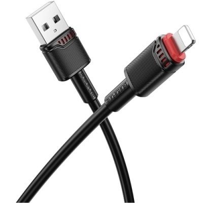 кабель borofone bx110 usb - lightning 2.4a/1м (чорний) 