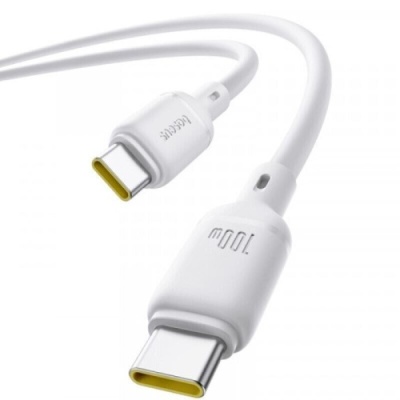 кабель baseus silky series fast charging type-c - type-c 100w/1m (p10377704213-00) (white) 