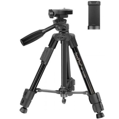 штатив neepho np-3160s (не знімний майданчик+тримач/bt-пульт/30-68,5см) (чорний) 